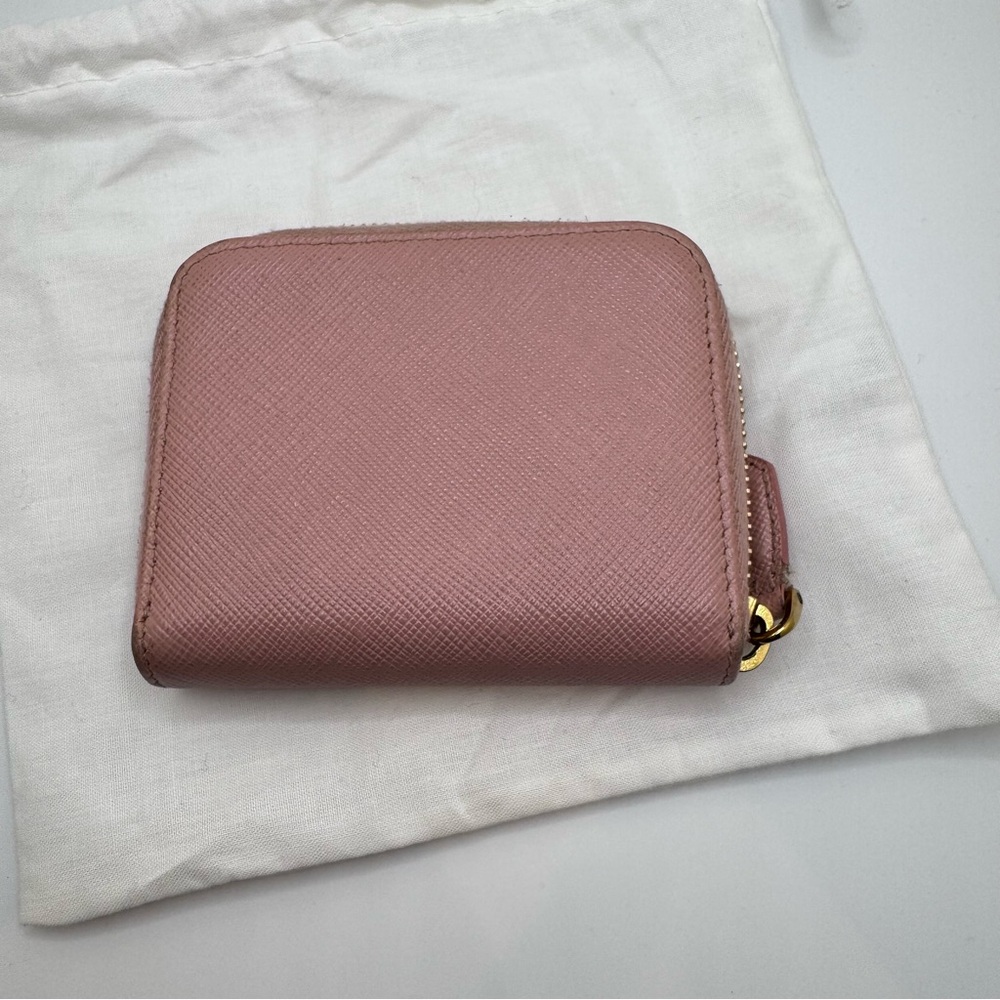 Prada Women's Blush Leather Compact Zippy Wallet - Picture 10 of 10